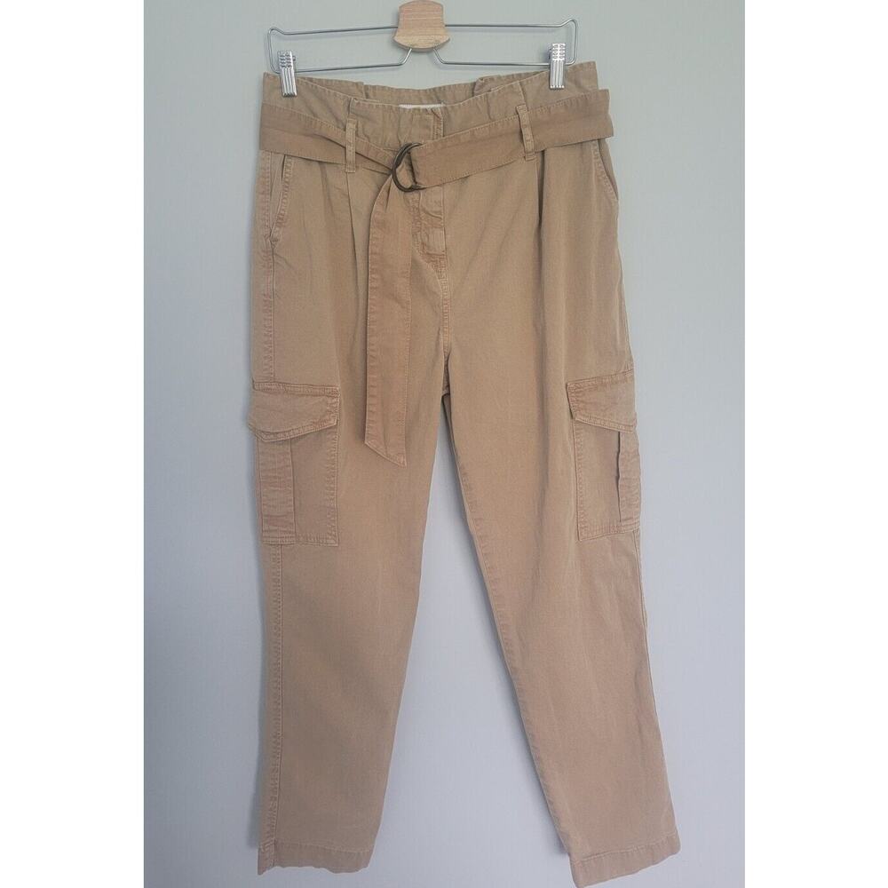 Boden Cargo Taper Pants Womens 10R Khaki Paperbag Belted